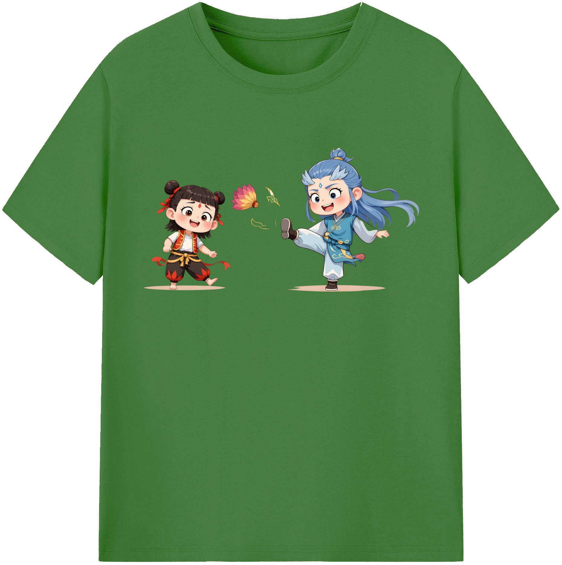 （画像用） Ne Zha 2 ナタ 魔童の大暴れ レディースカジュアルプリントTシャツ（綿100％）
